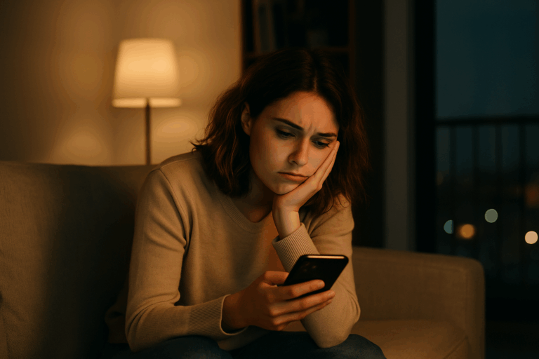 静かな午後、自分と向き合う若い女性。