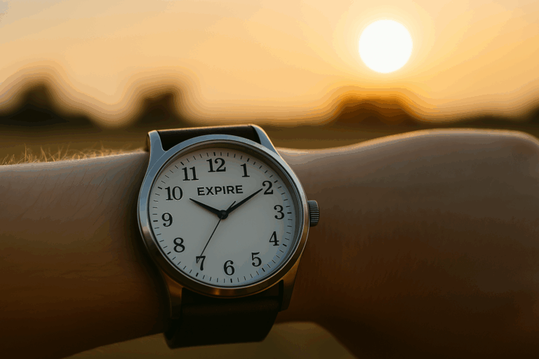 時の移ろいを感じさせる曇り空と広がる地平線。『expire』という言葉に込められた、有限性と新たな始まりを象徴する風景