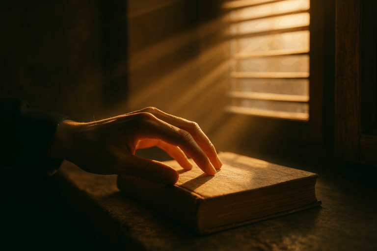 静かな空間に柔らかな光が差し込み、奥行きのある陰影が広がる風景。『penetrate』が示す“そっと入り、深く響く”感情の動きと洞察を象徴する情景